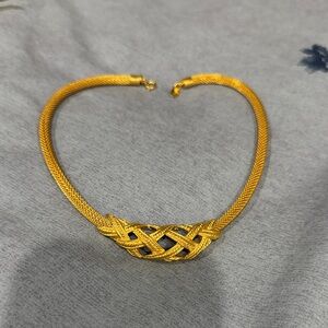 Gold Braided Mesh Necklace - Women Jewelry